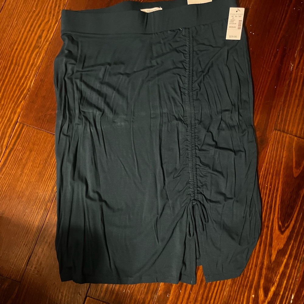Maurices Dark Teal Ruched Pencil Skirt - Picture 3 of 6